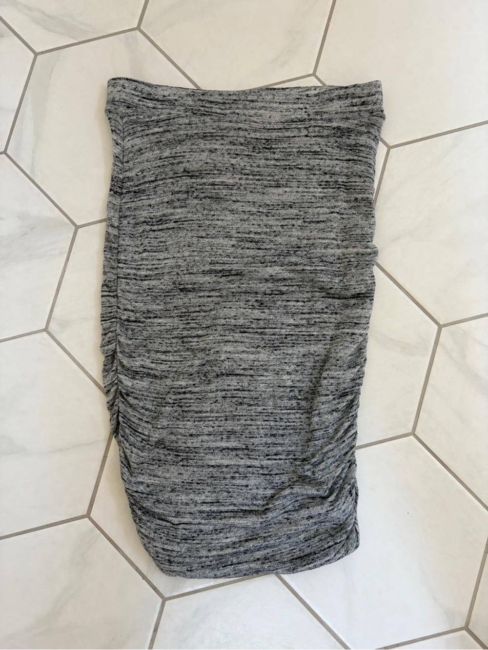 Splendid Heather Gray Space Dyed  Ruched Midi Skirt